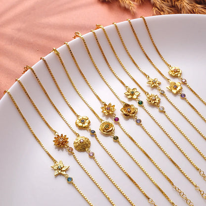 Dezember Armband mit Zirkonia-Blumenanhänger