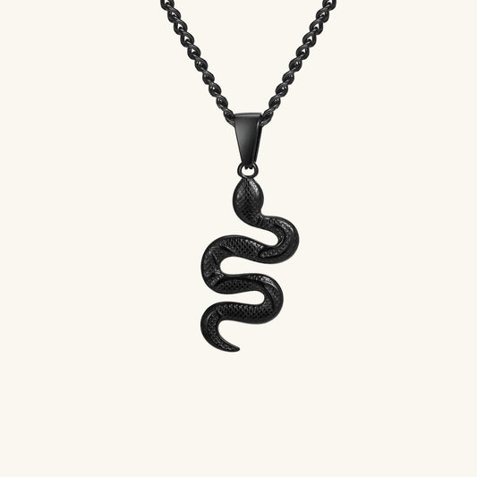 Snake Pendant Cuban Chain Necklace