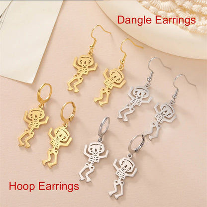 Dancing Skeleton Dangle Earrings