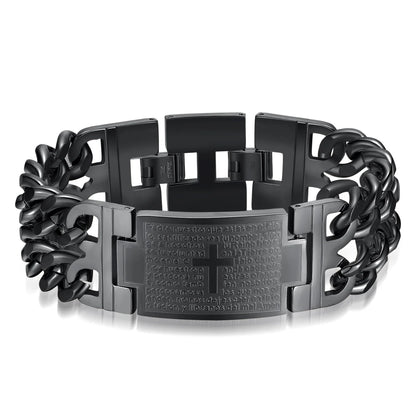 Men's Heavyweight Cuban Link Cross Bracelet
