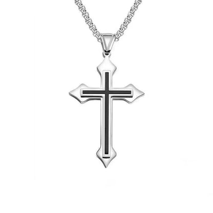 Stainless Steel Outline Cross Pendant