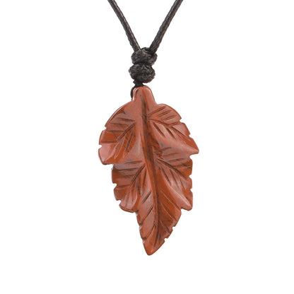 Natural Stone Leaf Pendant