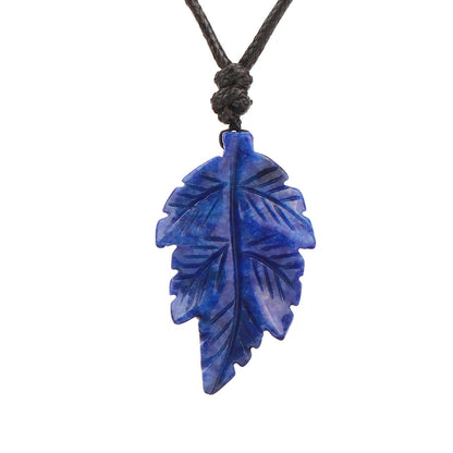 Natural Stone Leaf Pendant