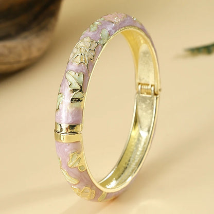 Vintage Cloisonné Flower Bangle