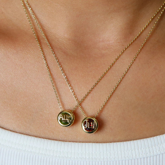 12 Birthstone Pendant Necklace