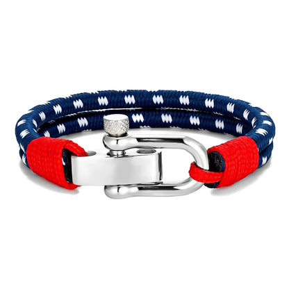 Nautical Rope & Steel Shackle Bracelet