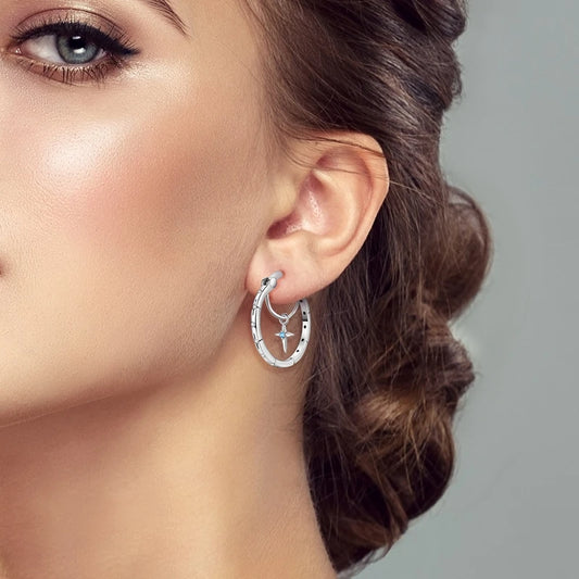 Star & Moon Hoop Earrings