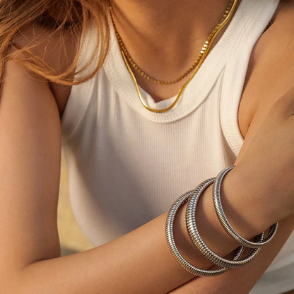 Snake Chain Cuff Bracelet