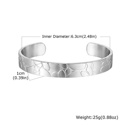 Never Fade Textured Crack Cuff Bangle
