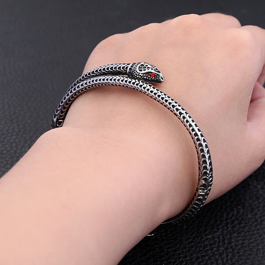 Retro Wikinger Schlangen Manschettenarmband