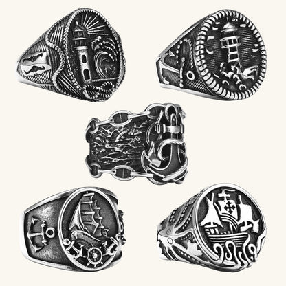 The Captain's Nautical Anchor Ring