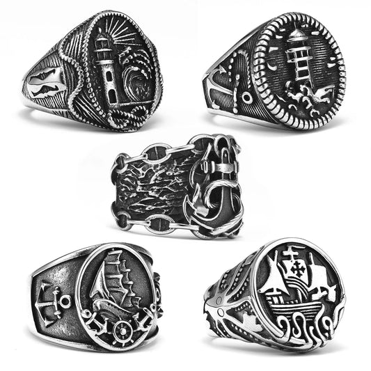 The Captain's Nautical Anchor Ring