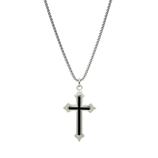 Stainless Steel Outline Cross Pendant
