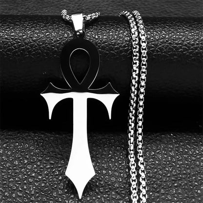 Black Ankh Amulet Necklace