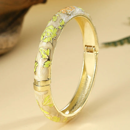 Vintage Cloisonné Flower Bangle
