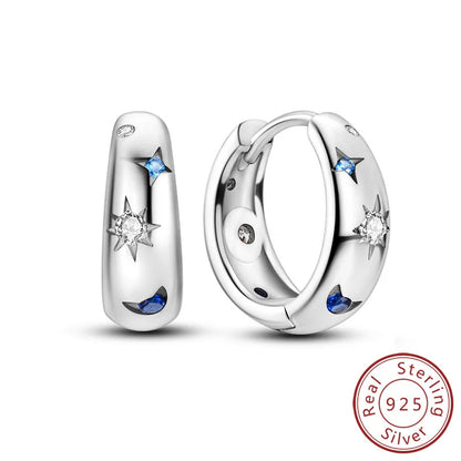 Star & Moon Hoop Earrings