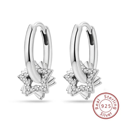 Star & Moon Hoop Earrings
