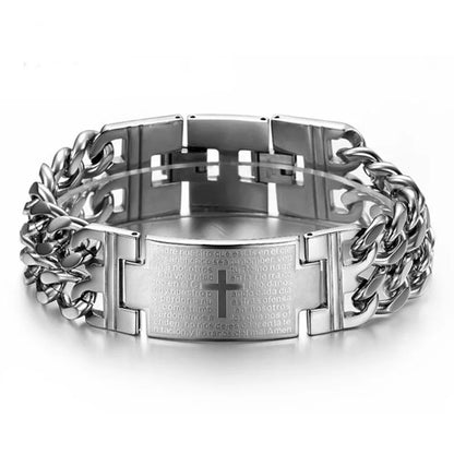 Men's Heavyweight Cuban Link Cross Bracelet