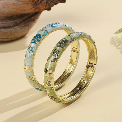 Vintage Cloisonné Flower Bangle
