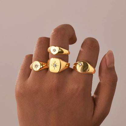 Sparkling Pave Zircon Signet Ring