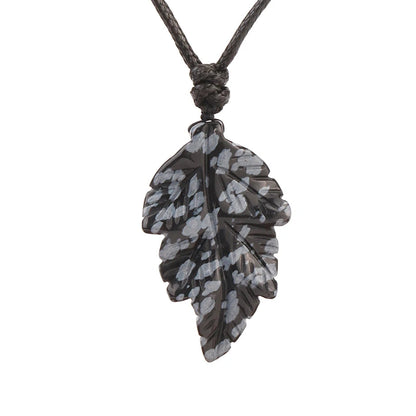 Natural Stone Leaf Pendant
