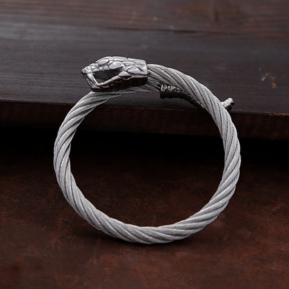 Offenes Manschettenarmband im Retro-Schlangen-Design