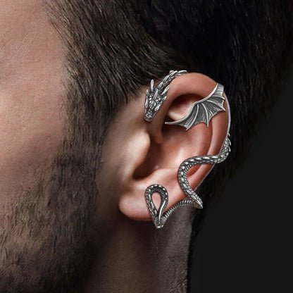 Ohrmanschette mit Flügel-Ohrring ohne Piercing