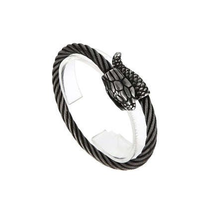 Offenes Manschettenarmband im Retro-Schlangen-Design