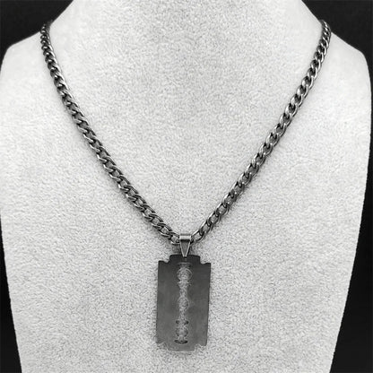 Gothic Punk Razor Blade Necklace