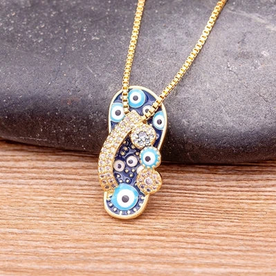 Enamel Slipper Necklace