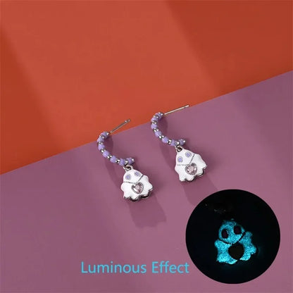 Spooky Charm Sterling Silver Hoop Earrings