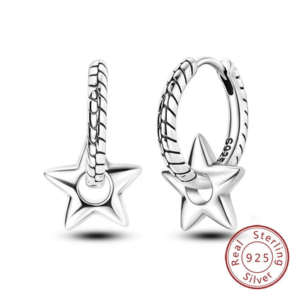 Star & Moon Hoop Earrings