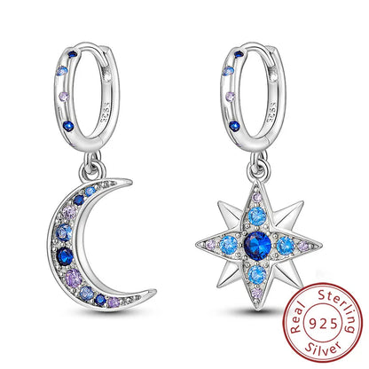 Star & Moon Hoop Earrings