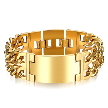 Men's Heavyweight Cuban Link Cross Bracelet