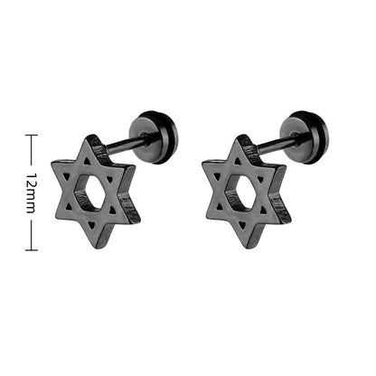 Gothic Dagger & Cross Hoop Earrings