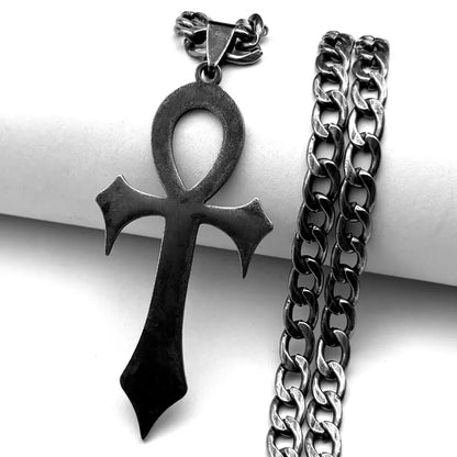 Black Ankh Amulet Necklace