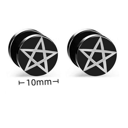Gothic Dagger & Cross Hoop Earrings