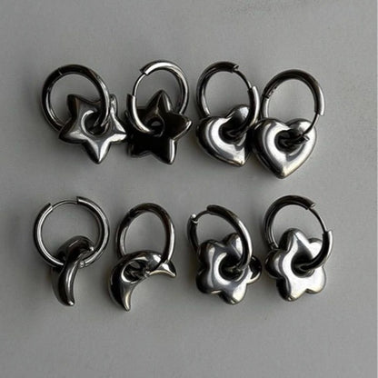 Heart & Star Hoop Earrings