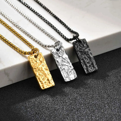 Geometric Rectangular Pendant Necklace