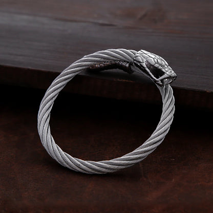 Offenes Manschettenarmband im Retro-Schlangen-Design