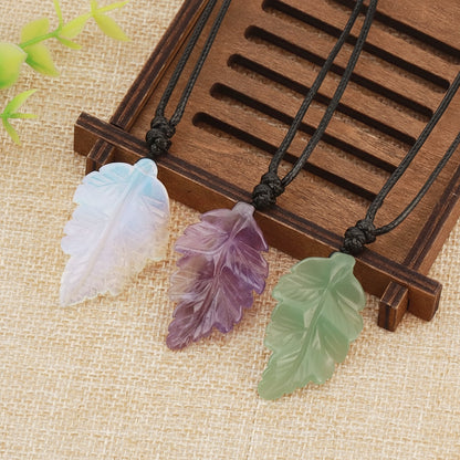 Natural Stone Leaf Pendant