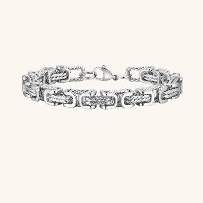 8mm Retro Grey Byzantine Chain Bracelet