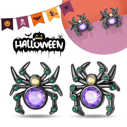 Spooky Charm Sterling Silver Hoop Earrings