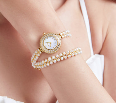 Freshwater Pearl Watch Affordable Luxury Fashion Jewelry Full Diamond