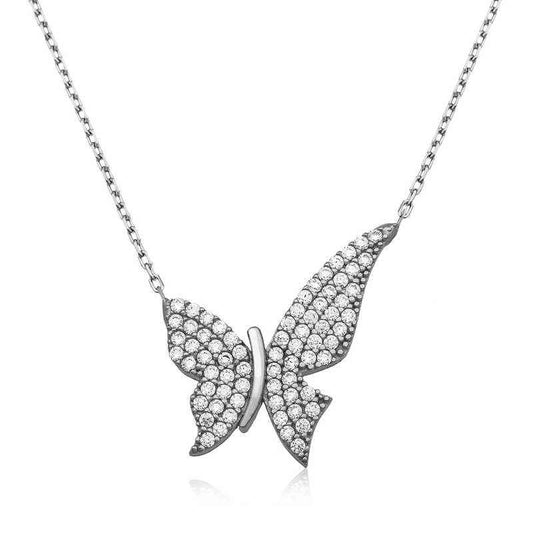 Butterfly Women's Silver Necklace