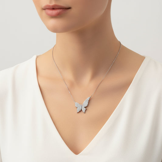 Butterfly Women's Silver Necklace