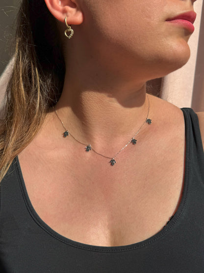 5 Black Hand Silver Necklace