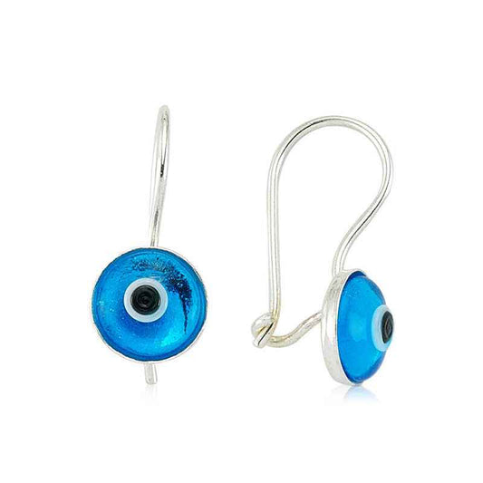 Nazar Dangle Silver Earrings