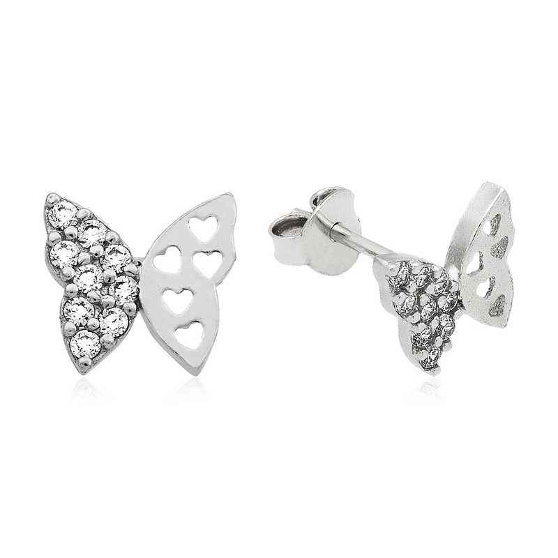 Spiked Butterfly Silver Earrings