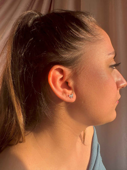 Mini Mix Butterfly Silver Earrings